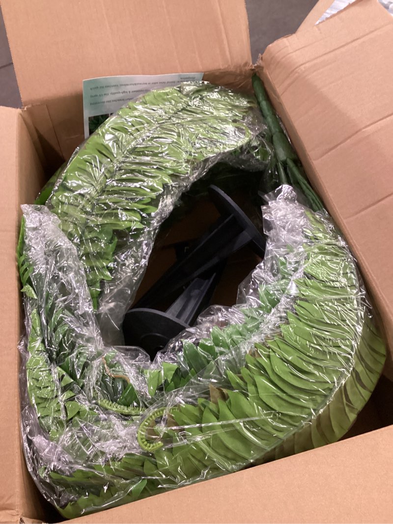 Condition photo showing Good Condition for 2pcs 45in fake ferns- large artificial plants outdoor, uv resistant artificial ferns for outdoors, 60 branches faux boston fern realistic weatherproof fake plants for porch home patio hanging decor 2 pcs