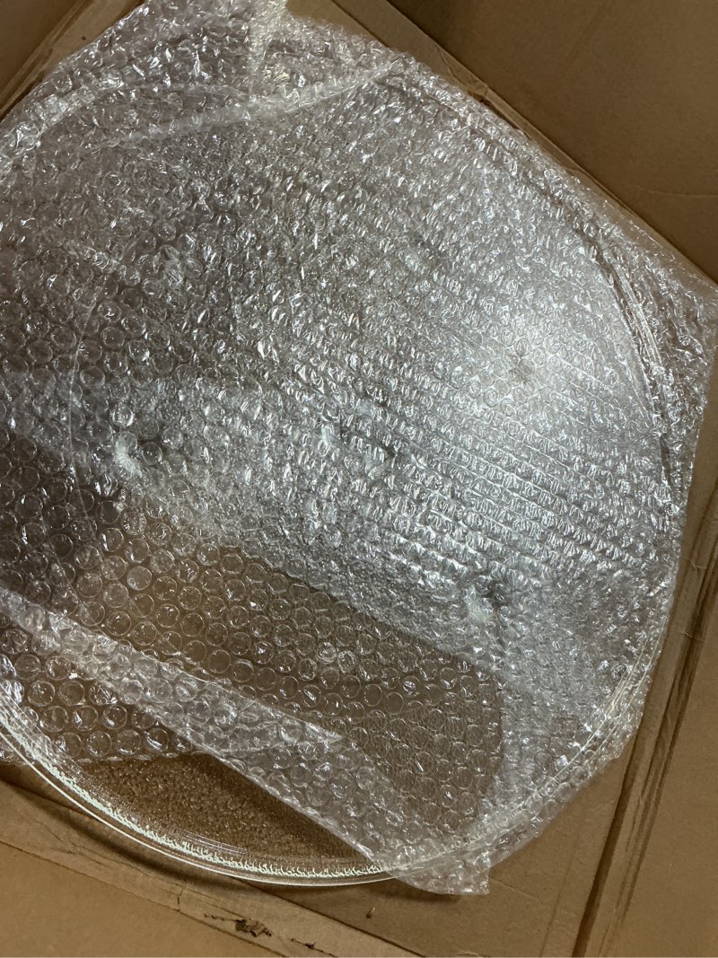 Condition photo showing New/Like New for microwave plate replacement 16.5 inch fits wb48x10046 and wb48x29704 ge microwave turntable plate - exact replacement microwave glass plate - durable oven dish tray for better reheating and cooking