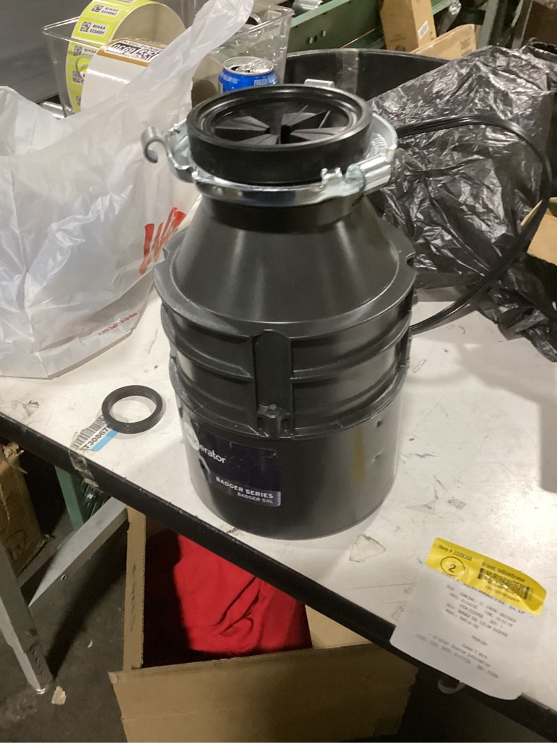 Condition photo showing As Is for InSinkErator Badger 5XL Continuous feed 1/2-HP Septic Safe Corded Garbage Disposal