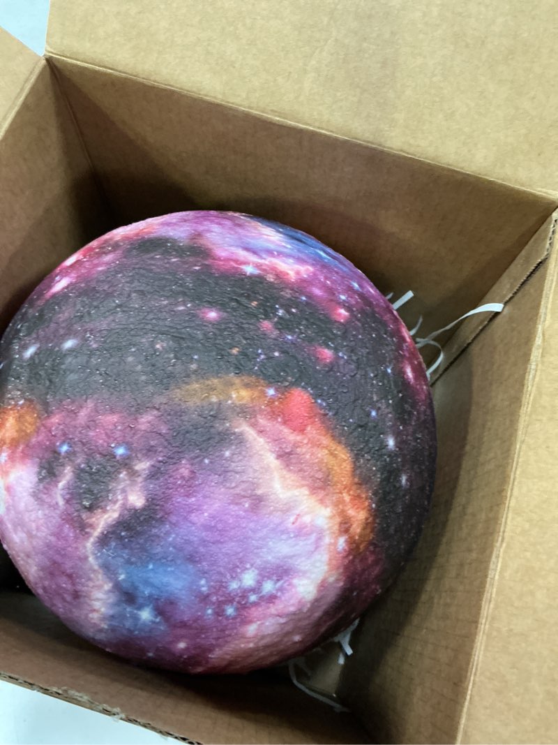 Condition photo showing As Is for 7.9 inch large moon lamp galaxy starry moon night light with touch and remote control 16 colors as cool lamp gift for boys or girls 7.9in