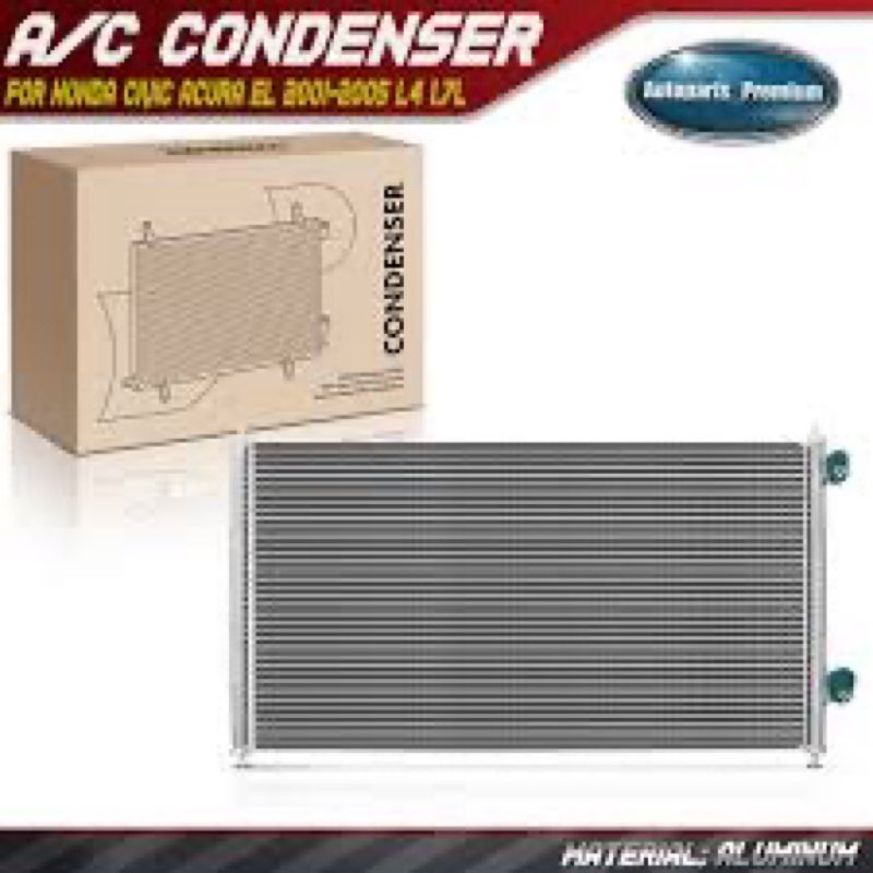 Air Conditioning A/C Condenser Replacement for Honda Civic 1.7L 2001-2005, Acura EL 1.7L 2001-2005 f