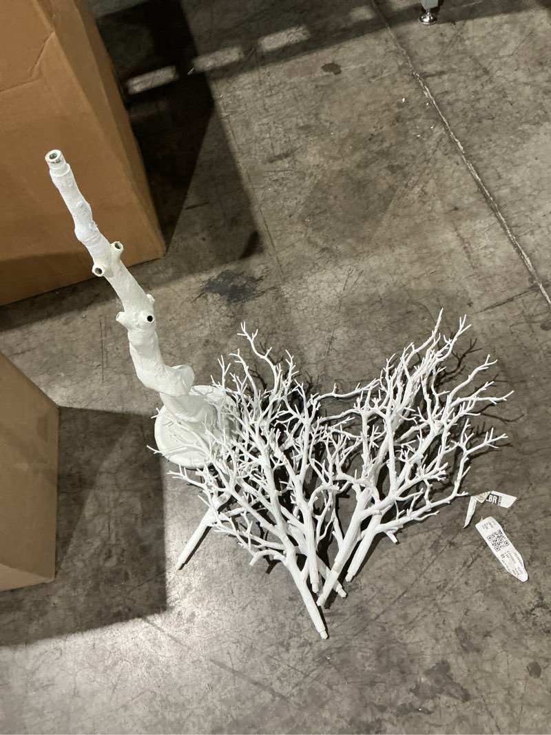 Condition photo showing As Is for geosar 13.8 inch small manzanita branches plastic faux branches artificial antler shaped tree branch decorative plant twigs for home wedding table centerpiece festival decors(white,10 pieces) white 10
