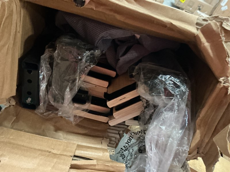 Condition photo showing As Is for Zinus Metal Box Spring with Wood Slats /4 Inch Mattress Foundation/Sturdy Steel Structure/Easy Assembly, Full White Full 4 Inch Box Spring Only