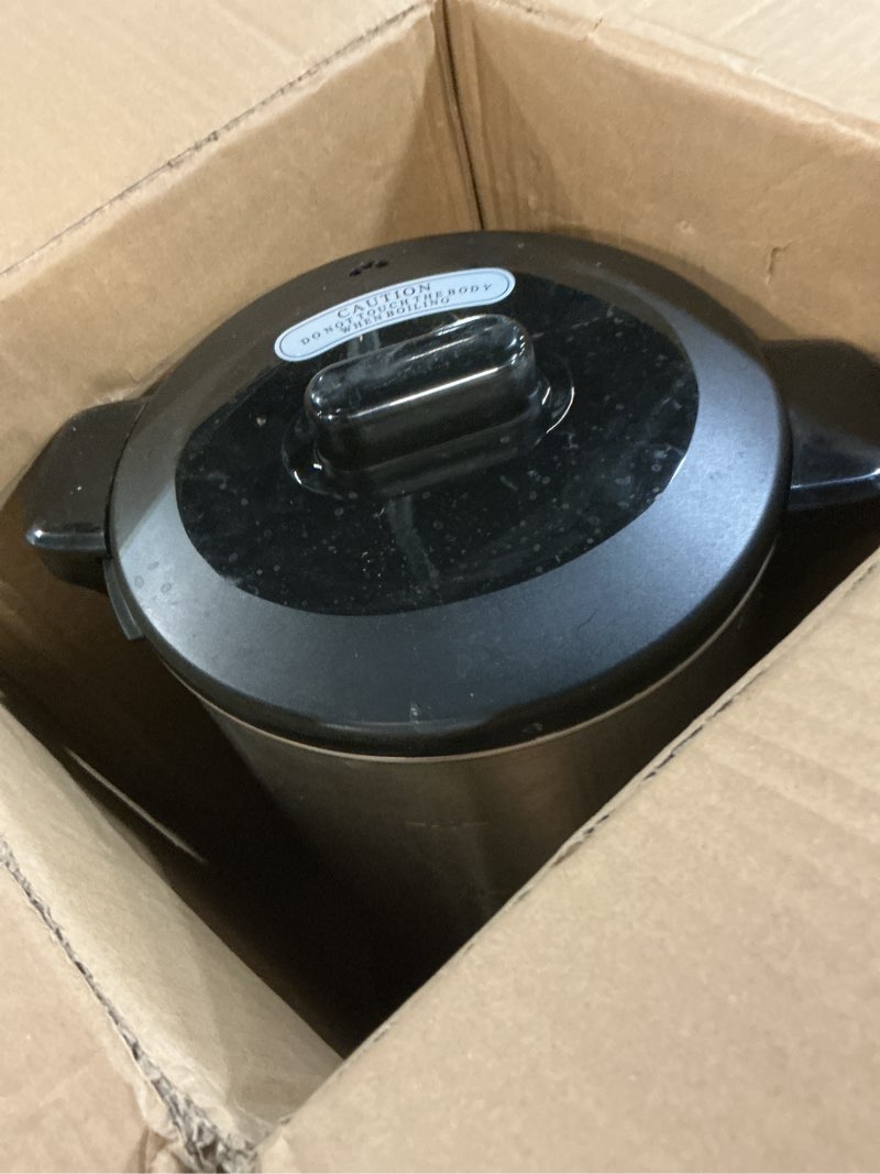 Condition photo showing As Is for sybo commercial grade stainless steel percolate coffee maker, hot water urn for catering, hot beverage dispenser, 40-cup, 6l, metallic
