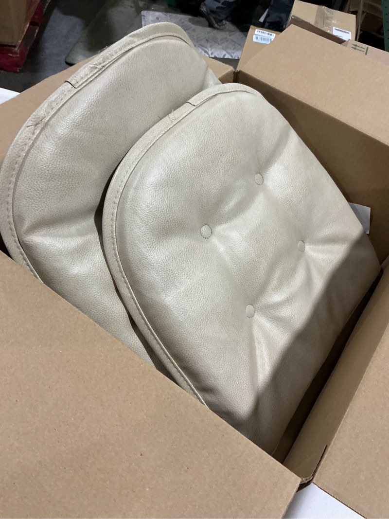 Condition photo showing As Is for Klear Vu Omega Non-Slip Chair Cushions, Assembled in USA, U-Shaped Skid-Proof Seat Pads for Dining Room, Kitchen, Office, 15"x16" 4 Pack Linear Stone 4 Count Linear Stone 4 Pack