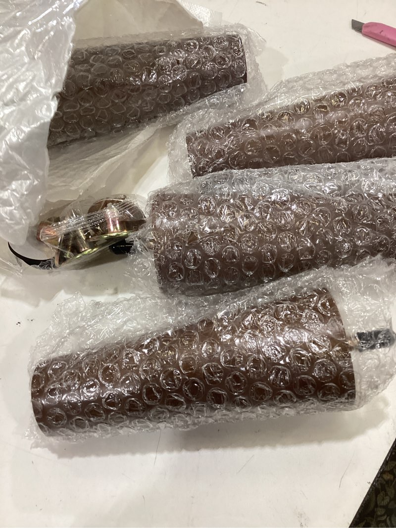 Condition photo showing Good Condition for 6 inch wood furniture legs set of 4 replacement feet for cabinet couch chair sofa legs mid century predrilled m8 bolt with mounting nuts and screws 6 inch mid century