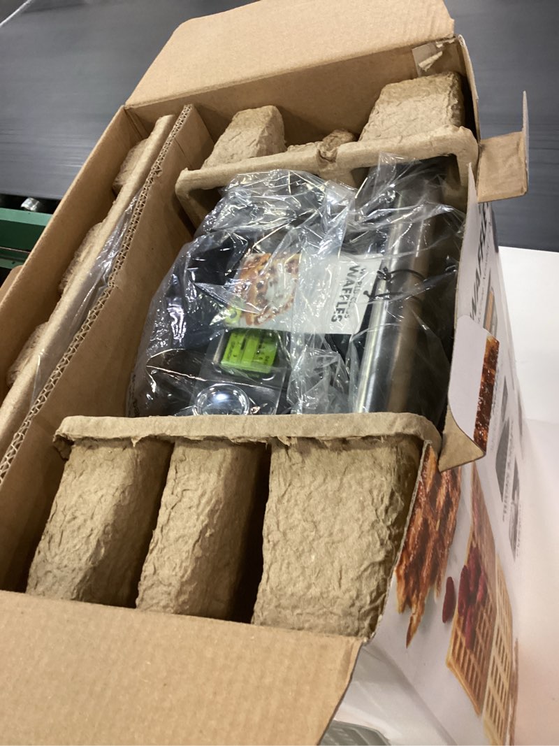 Condition photo showing New/Like New for GreenPan Elite 4-Square Belgian & Classic Waffle Maker,Healthy Ceramic Nonstick Dishwasher Safe Plate, Adjustable Shade/Crunch Control, Wont Overflow, Easy Clean, Breakfast,PFAS-Free,Graphite 4-Square Waffle Iron Graphite