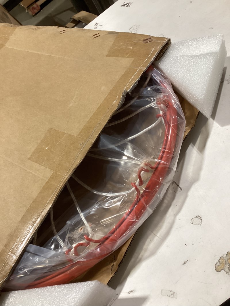 Condition photo showing Good Condition for Basketball Rim Replacement, Single-Spring Breakaway Basketball Rim Outdoor Indoor, Universal 18 Inch Heavy Duty Basketball Hoop Rim and Net ORANGE HOOKS Basketball Rim