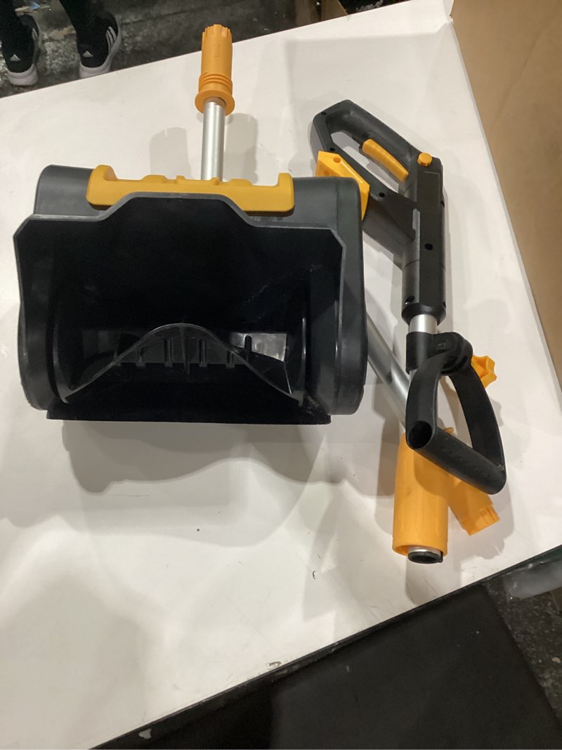 Condition photo showing New/Like New for cordless snow shovel compatible with dewalt 20v max battery (tool only), 11" lightweight electric snow blower with 20ft max throw & adjustable handle, snow thrower for driveway, deck, patio & steps