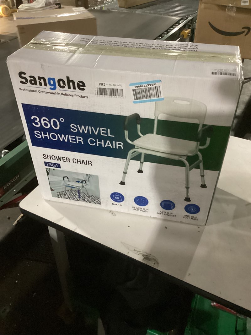 Condition photo showing New/Like New for HOMDABO Shower Chair for Inside Shower - Swivel Shower Chair for Elderly and Disabled - Heavy Duty S