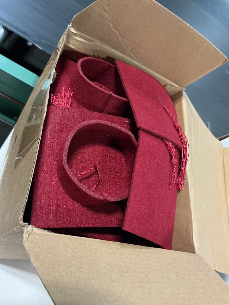 Condition photo showing Good Condition for mindsoft 24 pcs 2026 graduation cap decorations mason jar lid with tassels 4.2 inch grad hat large mason can toppers for 2026 graduation party supplies table (maroon)