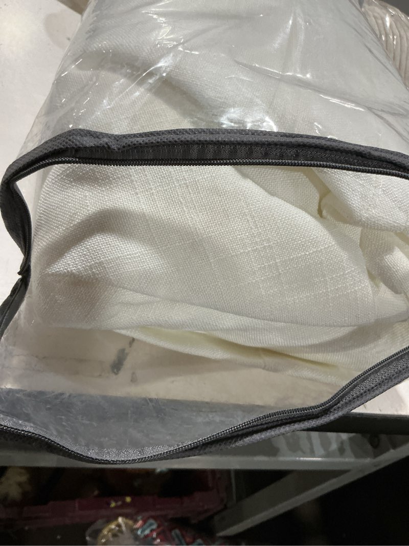 Condition photo showing Good Condition for pinch pleated linen curtains 96 inches long for living room 2 panel set cream ivory light filtering pinch pleat hooks rings back tab neutral boho farmhouse 96 inch curtain drapes for bedroom window natural 40"w x 96"l (pack of 2)