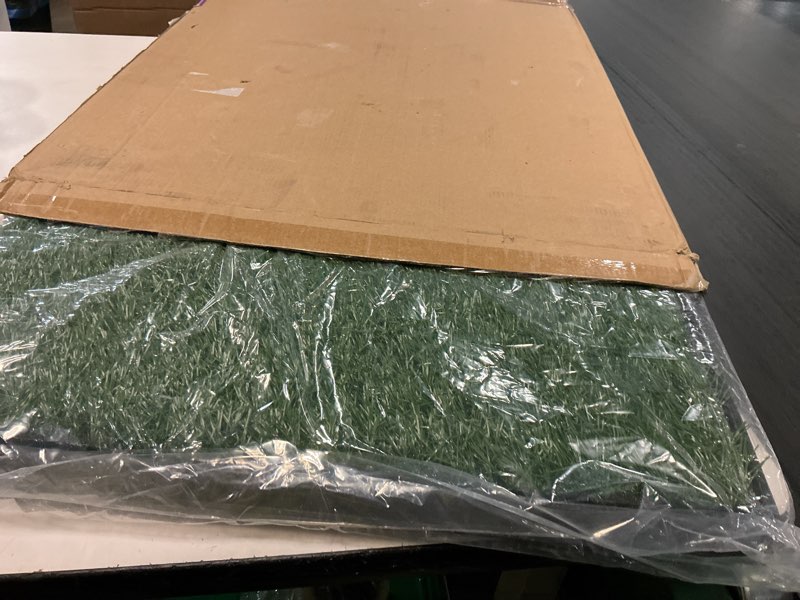Condition photo showing Good Condition for petmaker artificial grass puppy pee pad for dogs and small pets with tray - 20x30 inches washable 3-layer reusable indoor dog potty grass training pad, easy clean pet housebreaking potty solution large 3-layer system