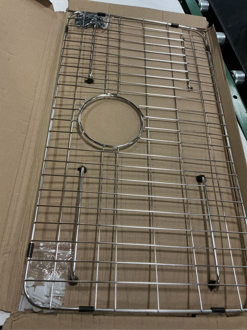 Condition photo showing Good Condition for Kitchen Sink Grid and Sink Protectors, Stainless Steel Sink Grids for Bottom of Kitchen Sinks, 26" x 14" with Rear Drain for Single Bowl Sinks