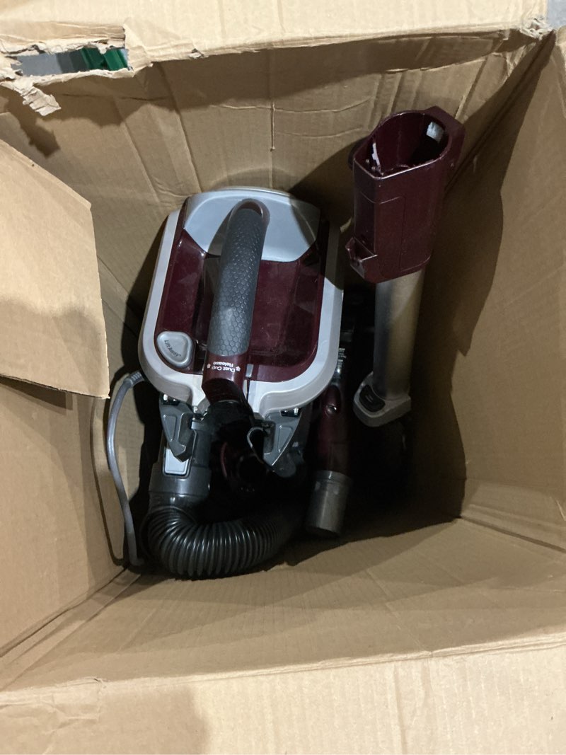 Condition photo showing As Is for shark nv752 rotator powered lift-away truepet upright vacuum with hepa filter, large dust cup capacity, led headlights, upholstery tool, perfect pet power brush & crevice tool, bordeaux