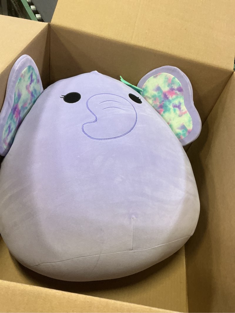 Condition photo showing Good Condition for Squishmallows Original 20-Inch Anjali Purple Elephant with Tie-Dye Ears and Flower - Official Jazwares Jumbo Plush