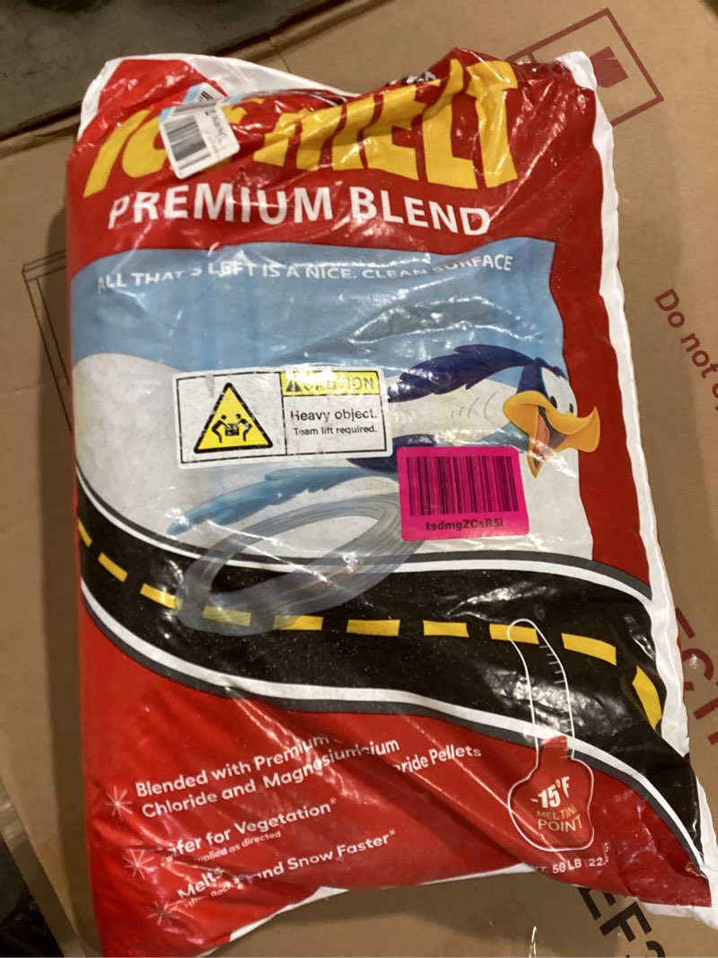 Condition photo showing New/Like New for scotwood industries road runner ice melt; 50lb. bag