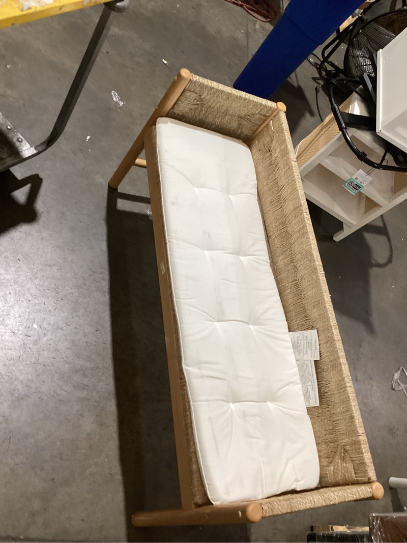 Condition photo showing Good Condition for elden wood bench with loose cushion seat multicolor naturals - threshold™ designed with studio mcgee fully assembled
