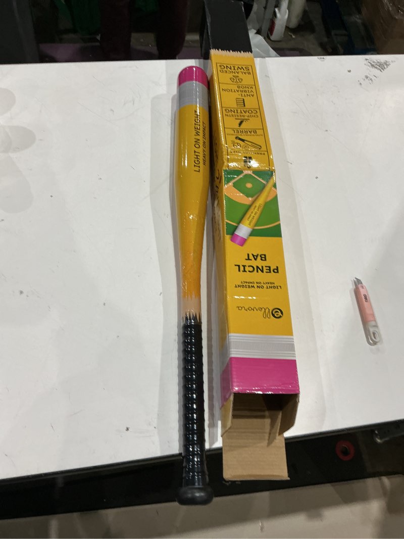pencil bat - plastic youth baseball bat and ball set - reinforced durable barrel ~29" - backyard bas