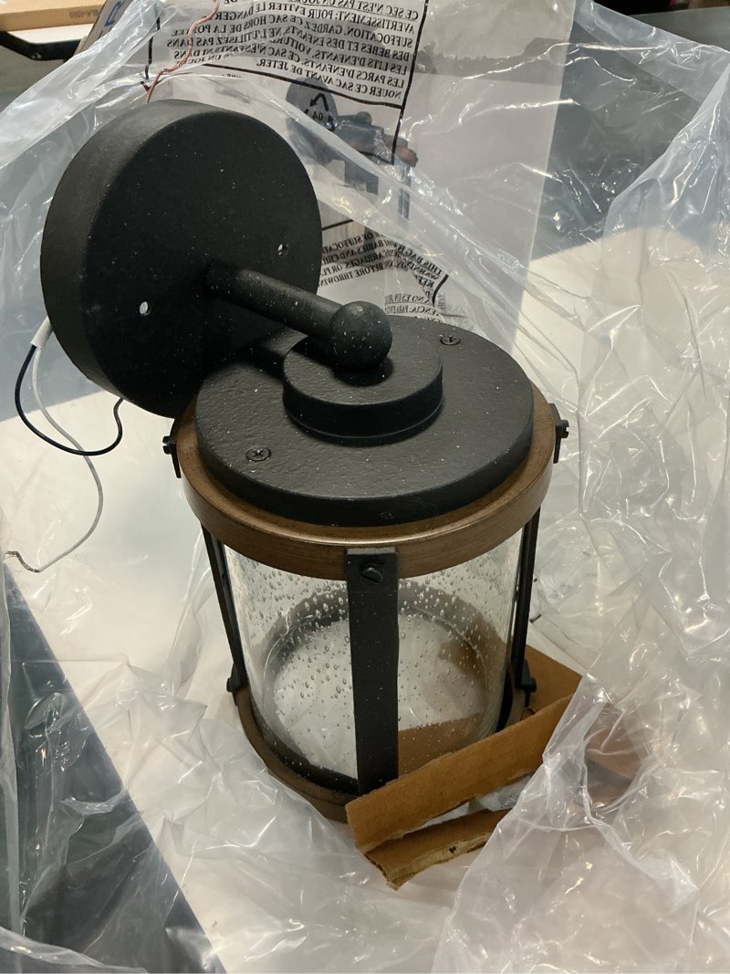 Condition photo showing As Is for Kichler 39494A Barrington 1-lt Small Outdoor Wall Light