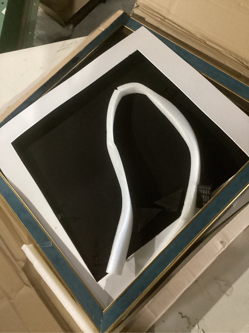 Condition photo showing New/Like New for suede 20x20 frame - single frame, christmas elegant navy blue 20 x 20 poster frame with mat for 16x16, 20x20 picture frames for artwork, puzzles, photos and movie posters navy 20" x 20" / 16" x 16" mat