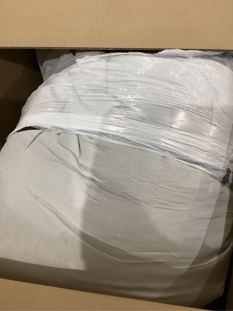 Condition photo showing As Is for Chezmoi Collection Upland 7-Piece Quilted Patchwork Comforter Set, Black/Gray/Light Gray, Queen Queen Black/Gray/Light Gray