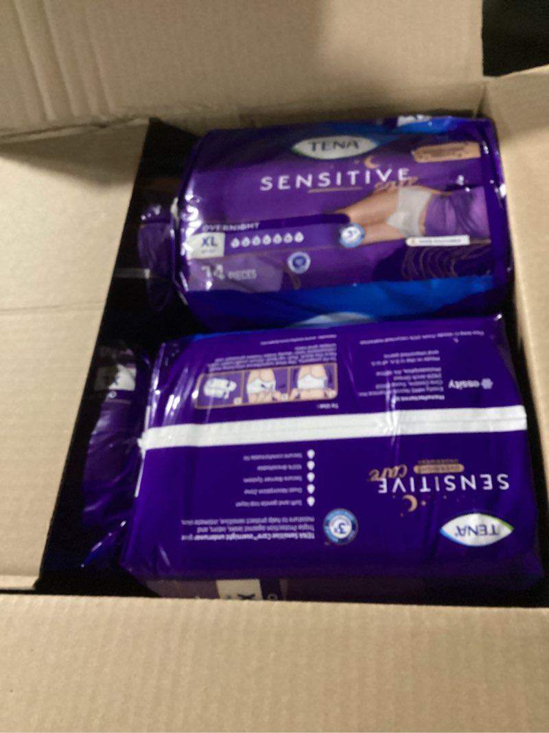 Condition photo showing New/Like New for TENA Sensitive Care Overnight Incontinence Underwear for Women, Bladder Control and Postpartum, Extra Large, 56 Count (Waist Size 39in-52in) X-Large 56