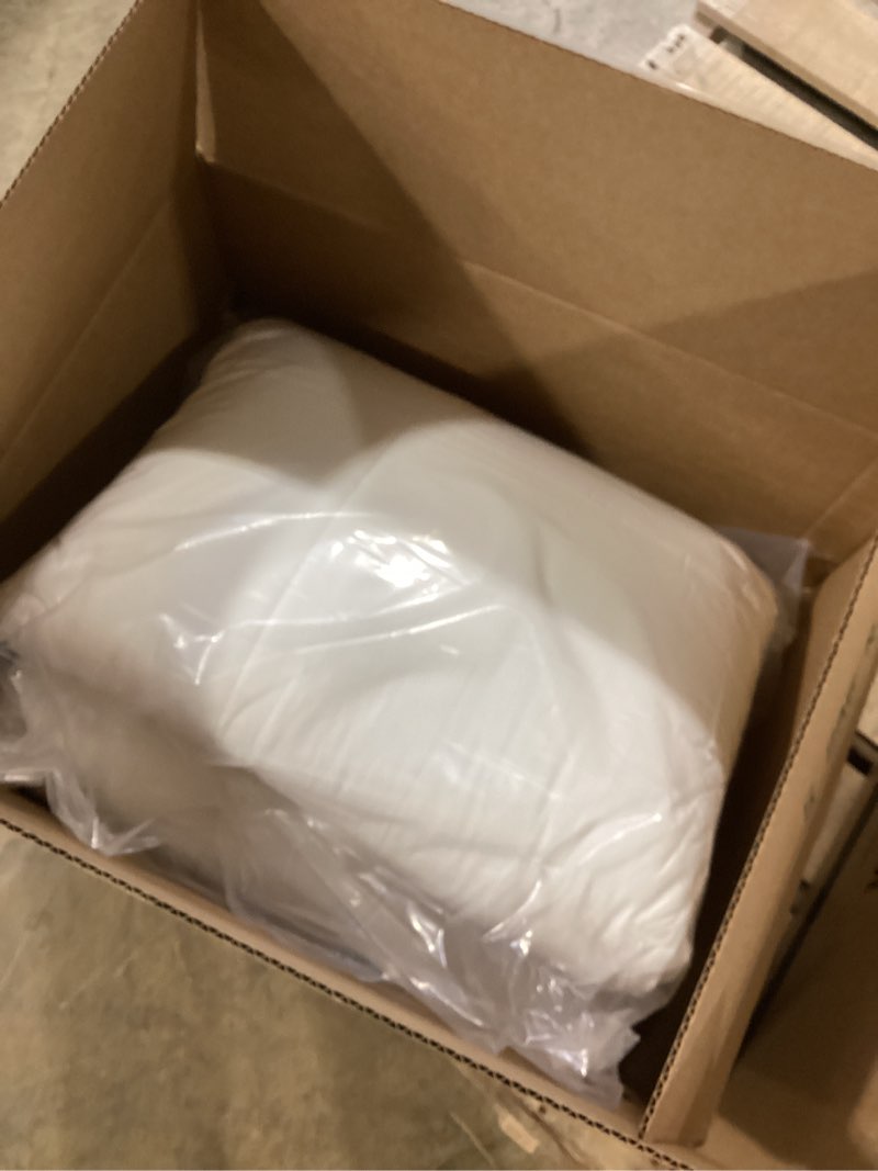 Condition photo showing New/Like New for Sweet Home Collection 7 Piece Comforter Set Bag Solid Color All Season Soft Down Alternative Blanket & Luxurious Microfiber Bed Sheets, White, Queen White Queen