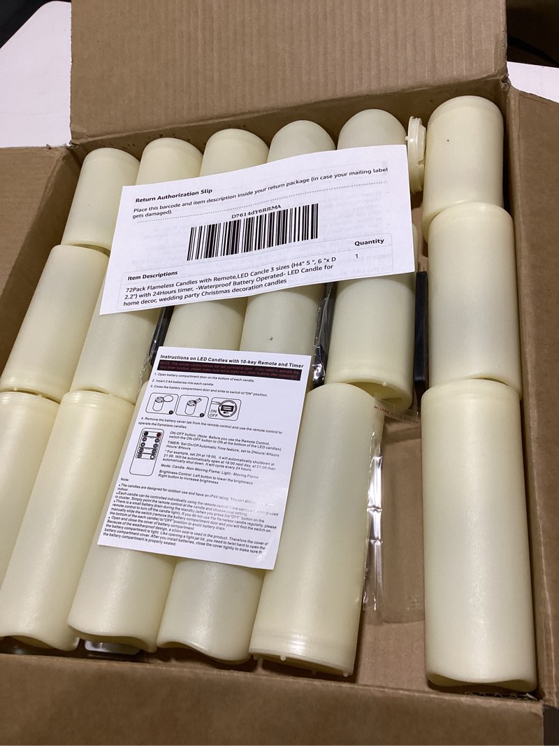 Condition photo showing Good Condition for 72-Pack LED Flameless Candles with Remote Control - Perfect for Home, Parties, and Special Occasions - Create a Magical Ambiance Effortlessly(Three Sizes) 72Pack