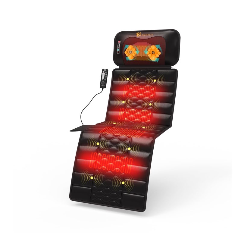 dopict massage-mat, detachable neck massager, full body vibration heating, massage pad with 10 vibra