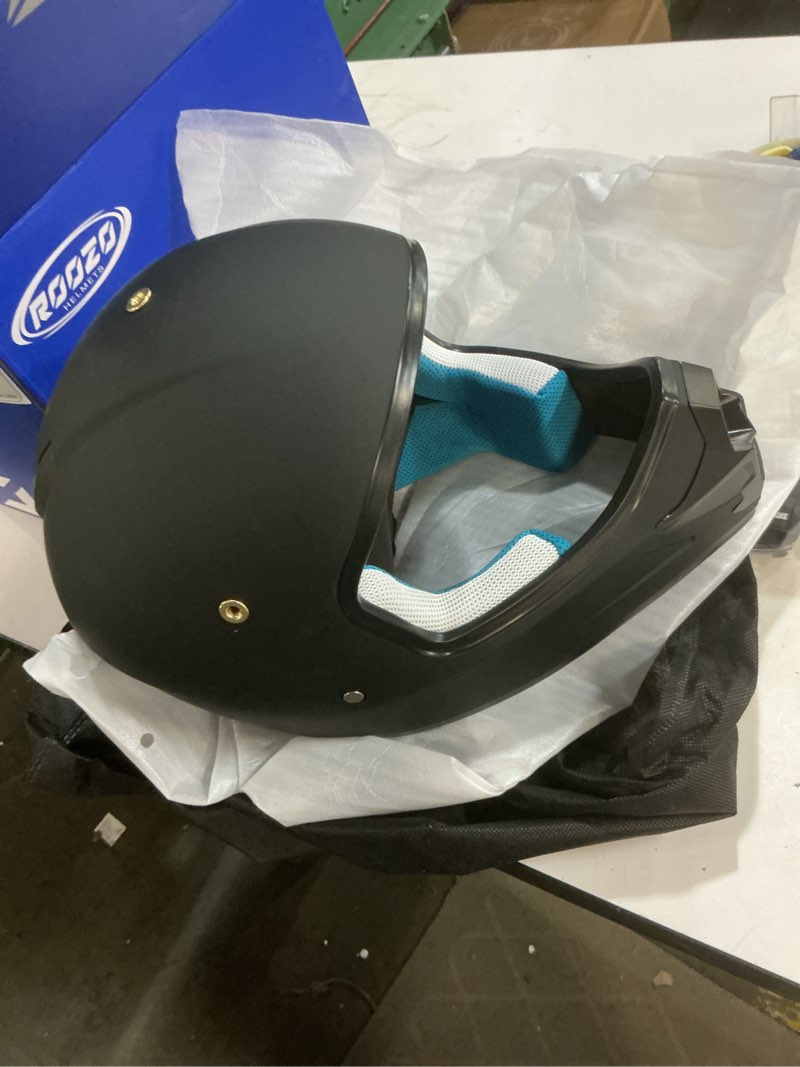 Condition photo showing Good Condition for youth dirt bike helmet dot certified - full face motorcycle helmet for off-road, atv, street riding, includes adjustable goggles & protective gloves black large