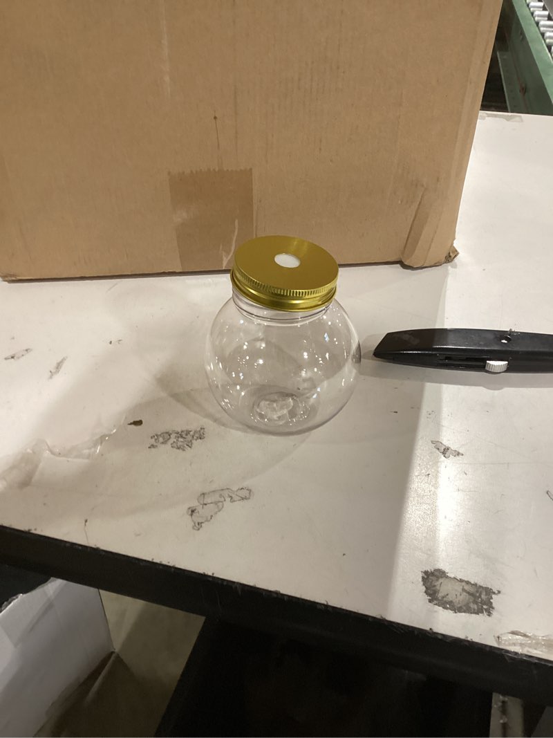 Condition photo showing Good Condition for yaomiao 48 pcs 10 oz christmas ornament cups for drink plastic clear fish bowl with lids and straws spherical bulb bottles bulk for holiday cocktails candy gift carnival party decorations