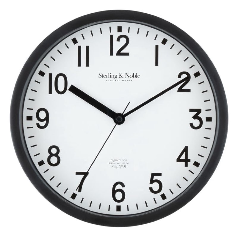 Mainstays Basic Indoor 8.78" Black Analog Round Wall Clock