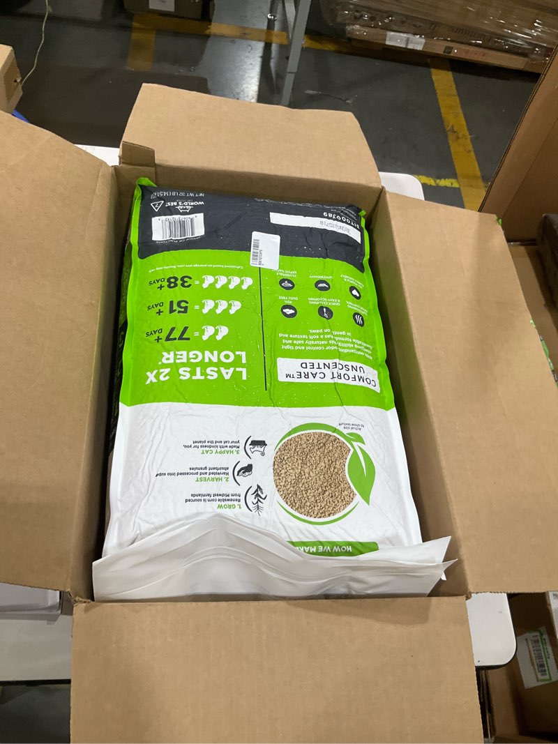 Condition photo showing New/Like New for world's best cat litter comfort care unscented, 32-pounds - natural ingredients, quick clumping, flushable, 99% dust free & made in usa - long-lasting odor control & easy scooping