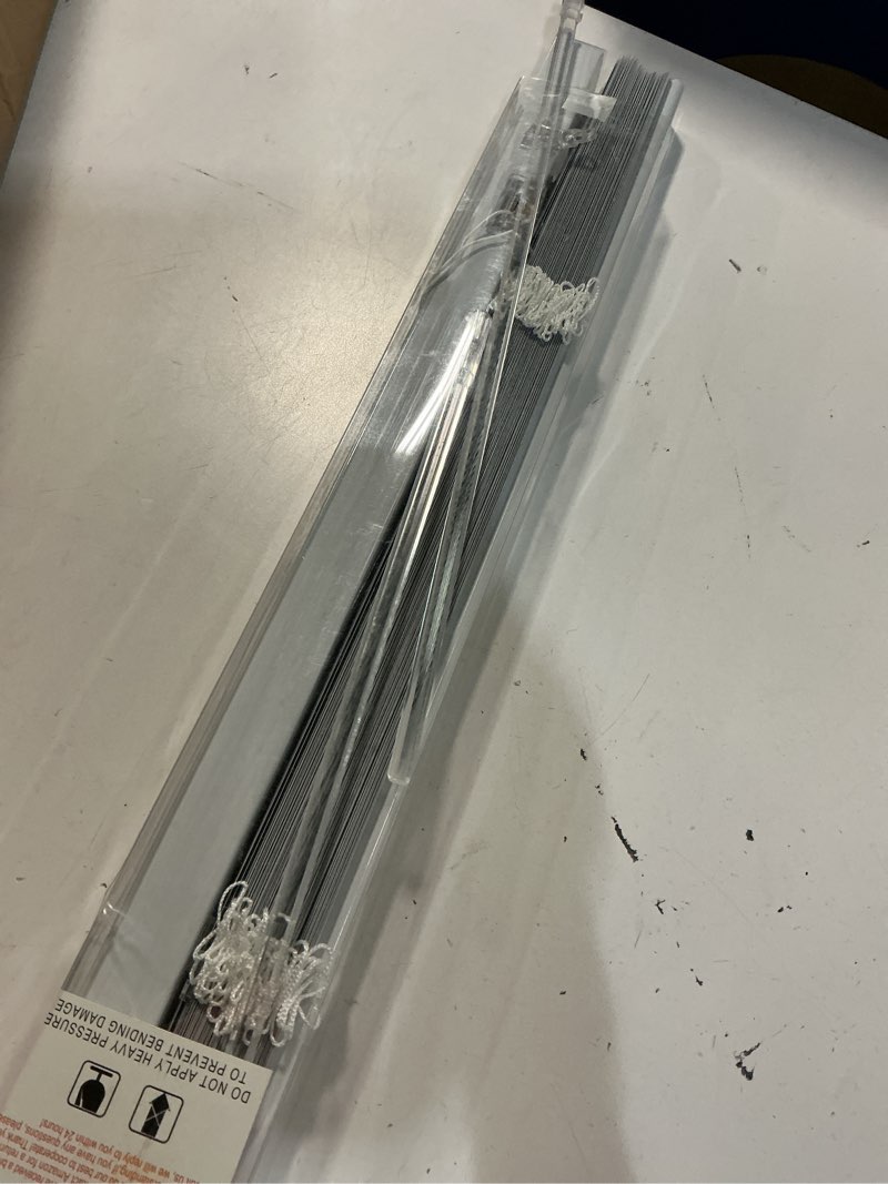 Condition photo showing Good Condition for yiibaii mini blinds suitable for 22.5" w x 64" h windows 1" aluminum horizontal venetian blinds darkening with rope and pole can mounted inside or outside white 22.5"w x 64"h