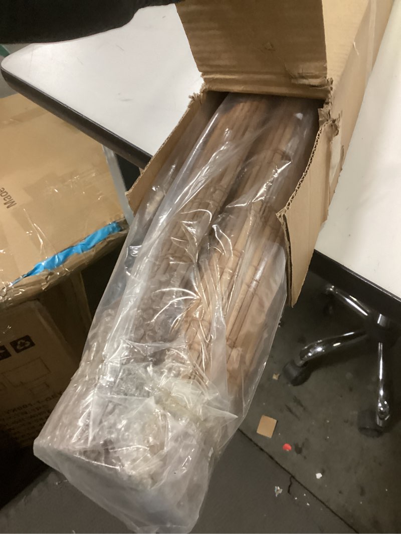 Condition photo showing Good Condition for LazBlinds No Tools No Drill Cordless Bamboo Roman Shades, Light Filtering Window Treatment, Roll Up 