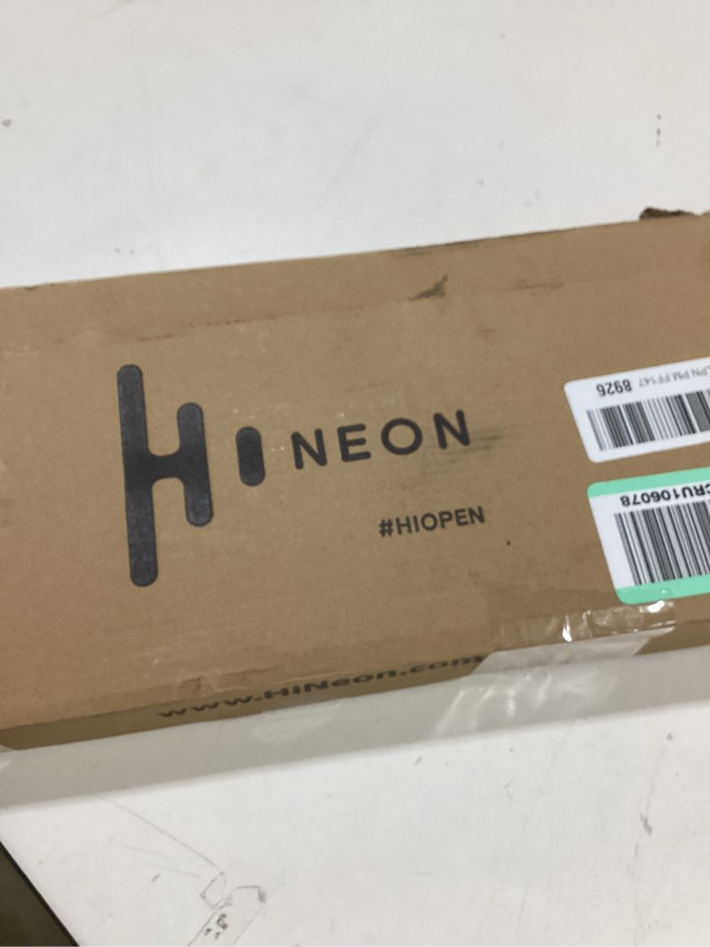 Condition photo showing New/Like New for HiNeon White Neon Open Sign 20inx7in LED Light w/Remote Controller, Electric Light Up Open Sign for Business Store, w/Hanging Chain for Shop Windows, Direct Plug-In w/ 12V Power Adapter