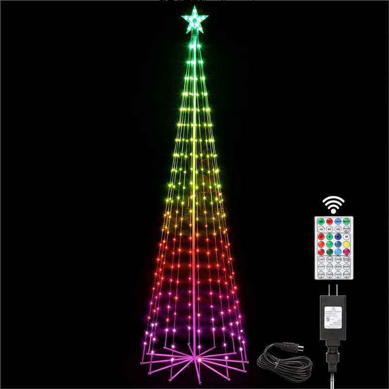  Hero image 0 of 7.5ft Outdoor Christmas Cone Tree Lights - 202 LED Color Changing Lighted Tree with Remote for Yard, Indoor & Outdoor Decoration, 0 of 6     OLOV 7.5ft Outdoor Christmas Cone Tree Lights - 202 LED Color Changing Lighted Tree with Remote for Yard, Indoor & Outdoor Decoration