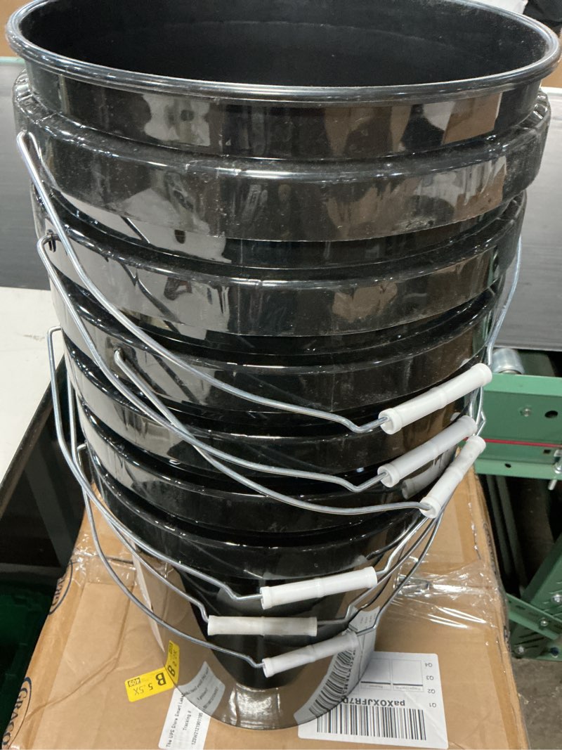 Condition photo showing Good Condition for (unknown size)(pack of 6)argee 10 buckets and 10 lids, black (5 gallon) - plastic material (rg5500/10)