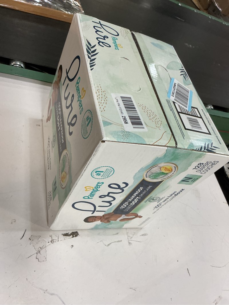 Condition photo showing New/Like New for Pampers Pure Protection Baby Diapers, Size 0 (10 lbs ), 128 Count, Up to 100% Leakproof, Premium Plant-based Skin Protection, Hypoallergenic Soft Diapers Newborn 128