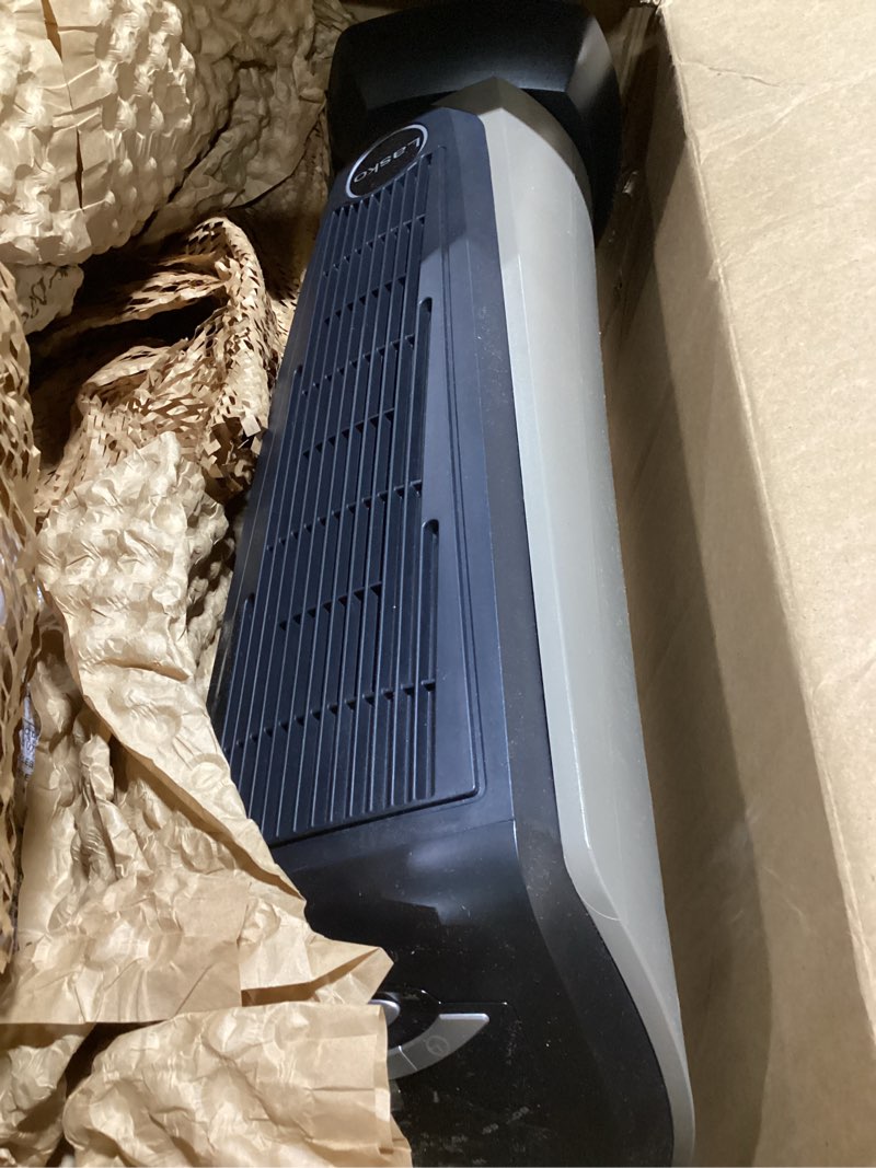 Condition photo showing As Is for Lasko Tower Space Heater Indoor, Compact Electric Heaters for Indoor Use, Small Space Heater with Remote, Ideal Lasko Space Heaters for Indoor Use, 22.5 Inches, Grey/Black, 1500W, 751320 Grey/Black Heater