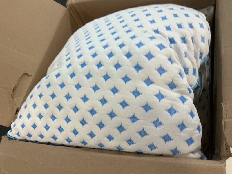 Condition photo showing New/Like New for Memory Foam Pillows 2 Pack – Adjustable Loft Cooling Pillows King Size Set of 2 for Sleeping, Firm, Supportive, and Breathable Design for Hot, Side, Back, and Stomach Sleepers King (U.S. Standard) 2