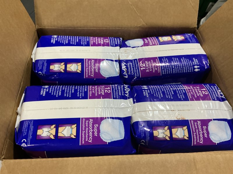 Condition photo showing New/Like New for LivDry Adult XL Incontinence Underwear, Overnight Comfort Absorbency, Leak Protection, X-Large, 48-Pack X-Large (48 Count)