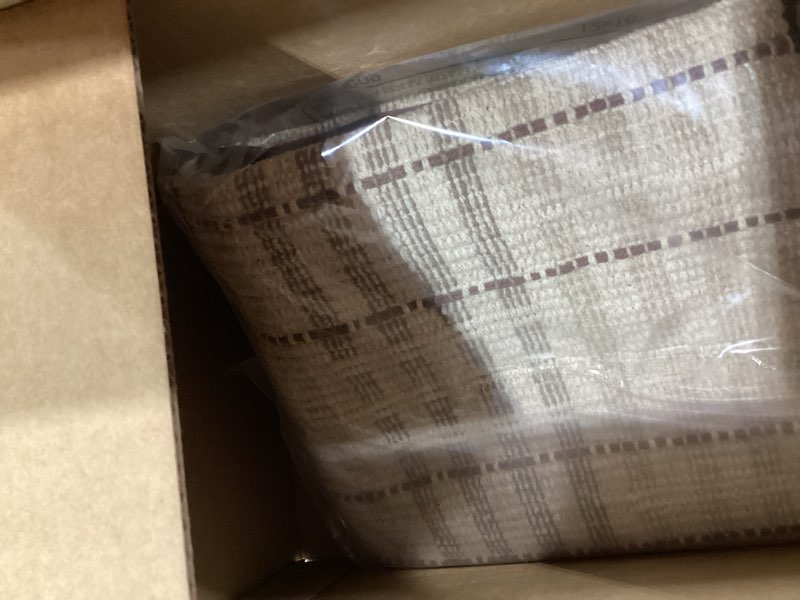 Condition photo showing As Is for Loloi Chris Loves Julia Vinnie Collection PCJ0037 Ivory/Brown 18'' x 18'' Cover Only Pillow Ivory / Brown 18'' x 18'' Cover Only