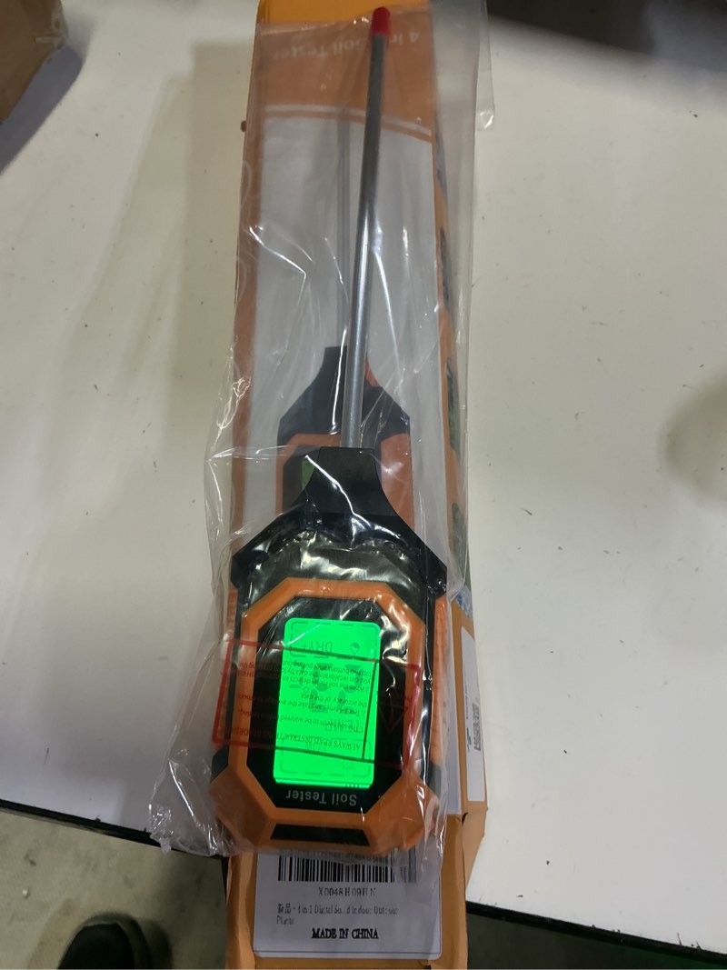 Condition photo showing Good Condition for 4-in-1 soil moisture meter digital ph meter/soil moisture/plant temperature/sunlight intensity, backlight lcd display, soil test meter for garden, lawn, plant care, farm and indoor outdoor plants