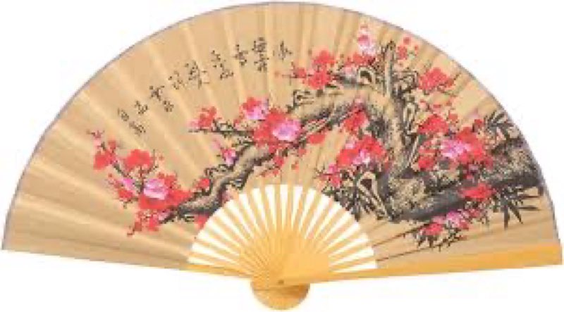 Kichvoe Giant Fan Wall Decor: Oriental Feng Shui Wall Fan Flower Chinese Japanese Traditional Backgr