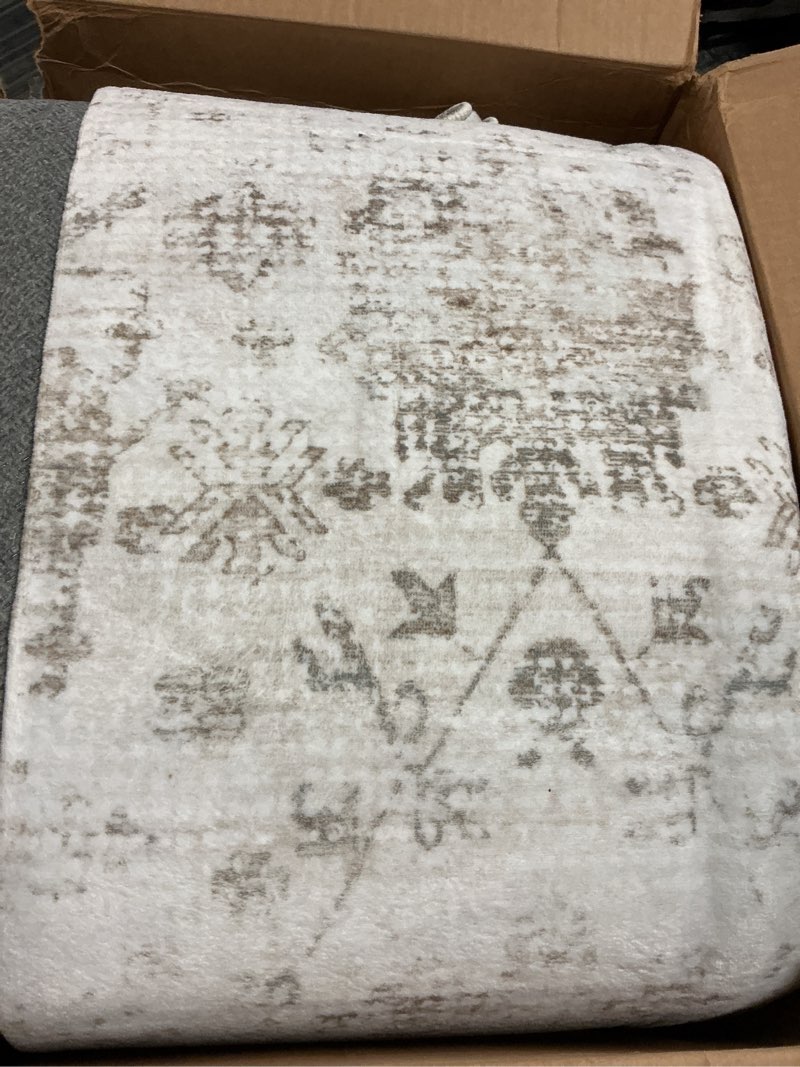 Condition photo showing Good Condition for 8x10 Area Rugs for Living Room: Washable Large Vintage Floral Rug Low Pile Non-Slip Boho Carpet for Bedroom Dining Home Office (Beige, 8'x10') Beige 8' x 10' (Rectangular)
