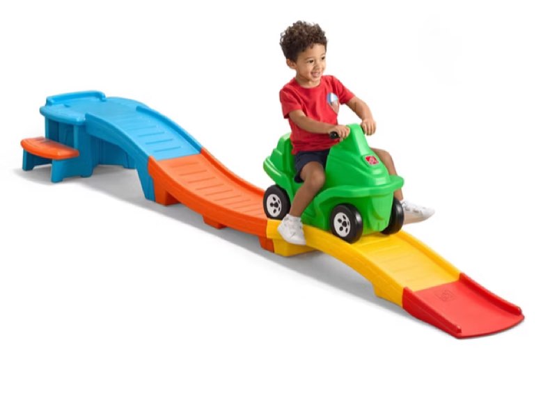 Step2 Racing Green Up Down Roller Coaster Ride-On: Pedal Push Toy for Ages 2-5