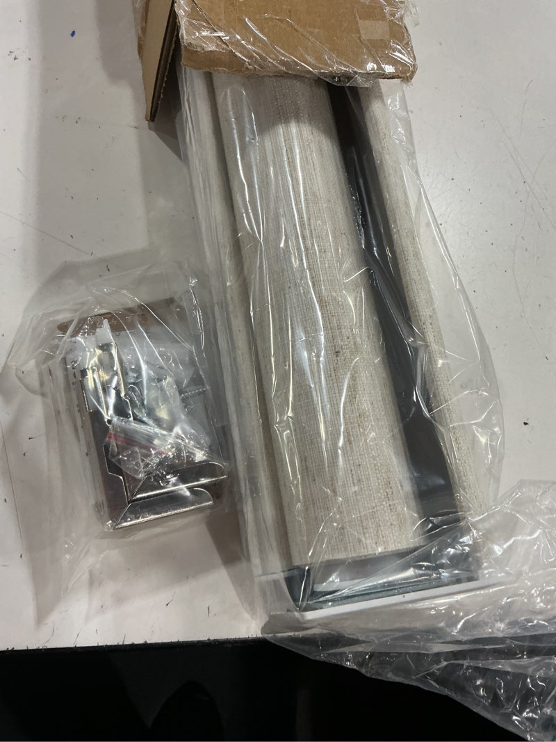 Condition photo showing New/Like New for persilux light filtering roller shades for window blinds,cordless,linen fabric,thermal insulated fabric uv protection shades for home,office,bedroom,door,light filtering-cream,33 1/2" w x 72" h 33 1/2"w x 72"h light filtering-cream