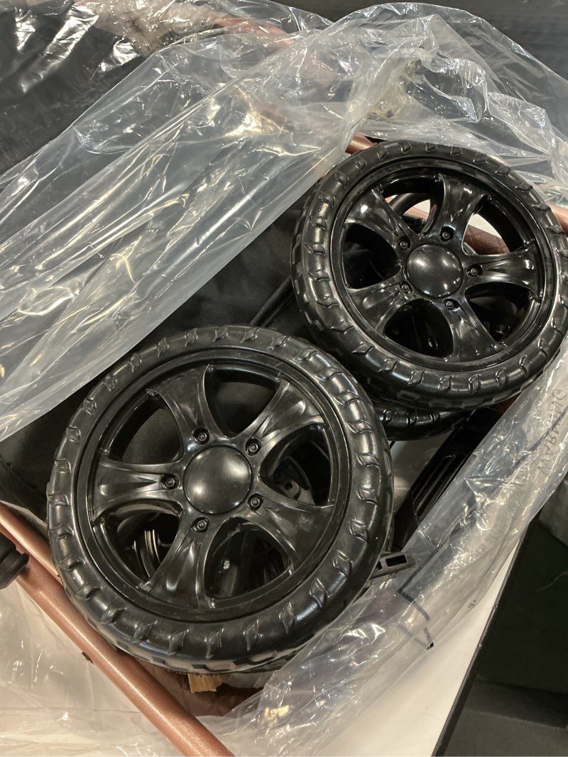 Condition photo showing Good Condition for Smug 3 Wheels Pet Stroller, Dog and Cat Strollers, Storage Basket and Cup Holder, Breathable Mesh, Lightweight Travel Carrier, Waterproof and Foldable for Small Pets Outdoor Walk, Black